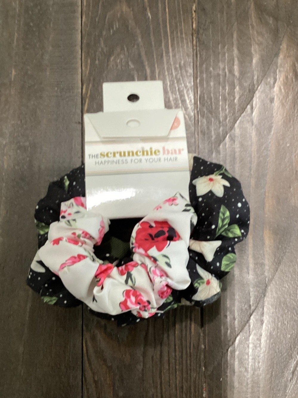 Floral‎ Scrunchie Set - Black & White